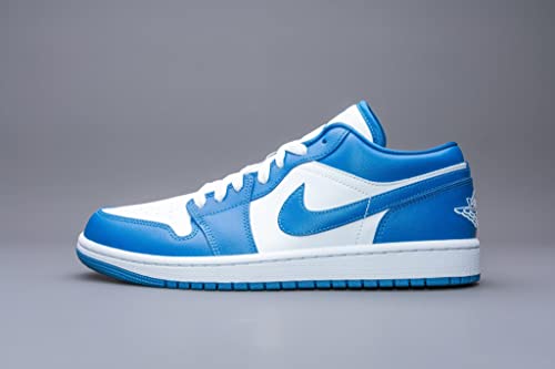 Nike Women's Air Jordan 1 Low UNC Basketball Shoe, White/Dk Marina Blue-white, 5.5