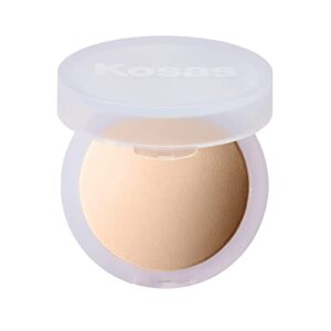 kosas cloud set face setting powder | smoothing shine control, soft, sheer setting translucent makeup finish, portable & long-lasting (sheer light medium)