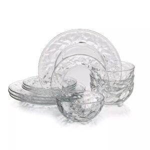 rocher 12 pcs. clear glass dinnerware set (0950-0)