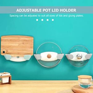 DOERDO 2Pcs Wall Mount Pot Lid Organizer, Cabinet Door Organizer, Adjustable Wall Mount Pot Lid Rack and Pan Organizer for Kitchen, Grey,Blue