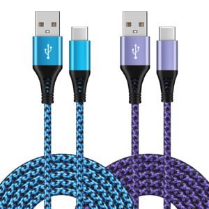 2pack 6ft fast usb type c cable phone charger charging cord for motorola moto g10 g9 g8 g7 power plus play, edge/g power/stylus/razr/one 5g ace/g100, g6 x4 z4 z3 z2 z play force droid