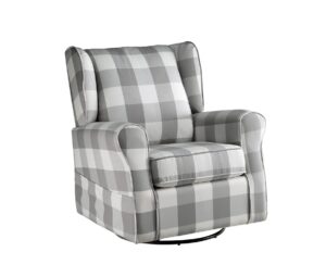 acme furniture swivel chair with glider in gray, grey