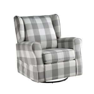 Acme Furniture Swivel Chair with Glider in Gray, Grey