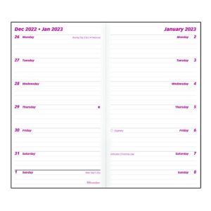 Brownline 2023 Essential Two-Week Pocket Planner, 12 Months, January to December, Stitched Binding, 6" x 3.5", Black (C5626.81Z-23)