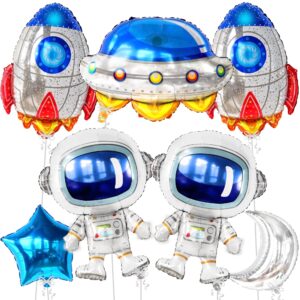 katchon, large astronaut space balloons set - 37 inch, pack of 7 | space themed balloons for space birthday decorations | outer space balloons | astronaut balloons for space themed party decorations