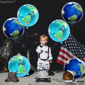 KatchOn, Globe Balloons for Globe Decorations - Big 22 Inch, Pack 6 | World Balloons for Around The World Decorations | Mylar Earth Balloons for Bon Voyage Party Decorations, Travel Party Decorations