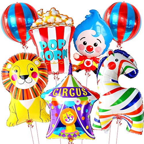 KatchOn Circus Balloons for Carnival Theme Party Decorations, 7 Count, Perfect for Birthday Parties