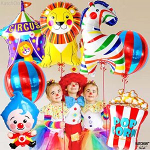 KatchOn Circus Balloons for Carnival Theme Party Decorations, 7 Count, Perfect for Birthday Parties