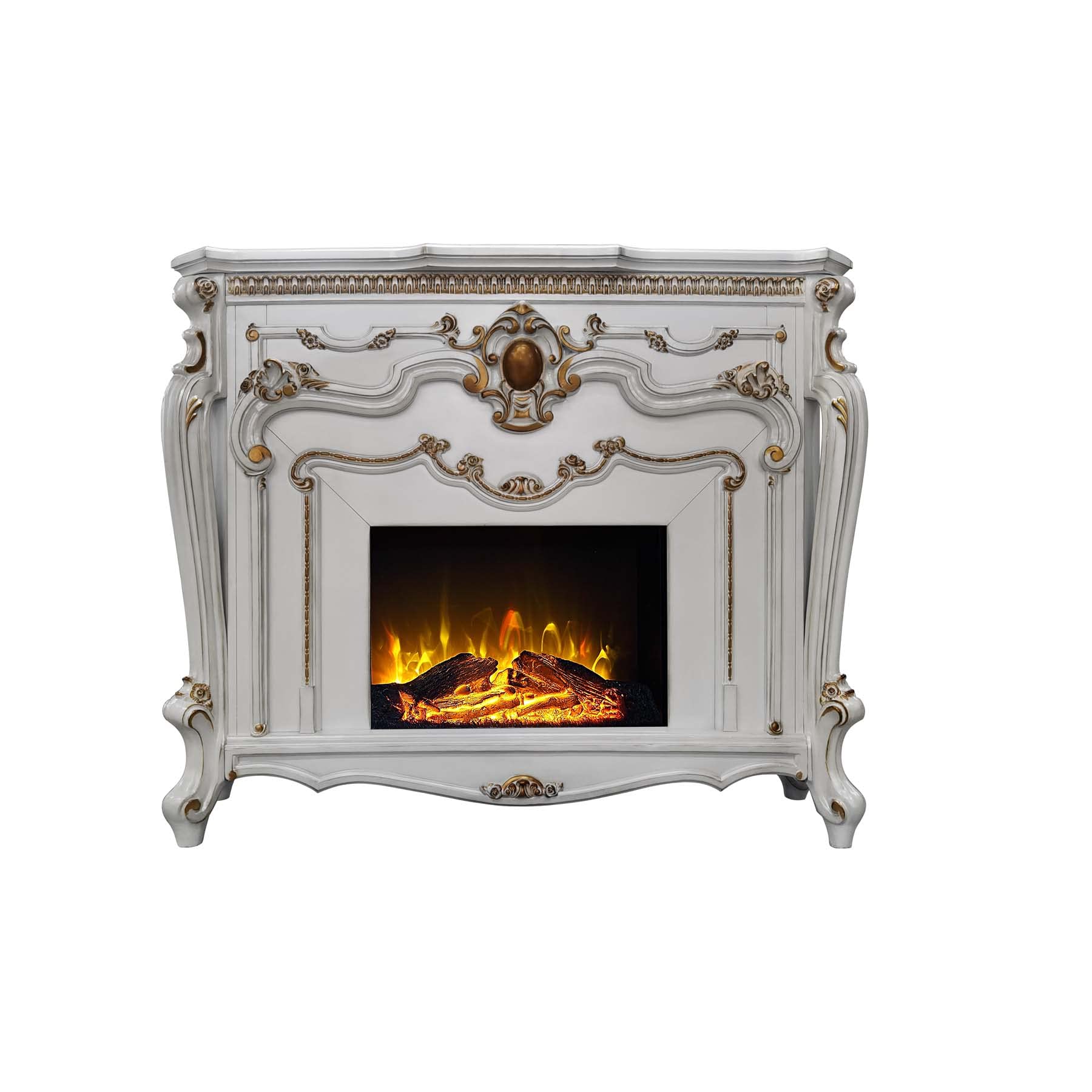 Picardy Fireplace in Antique Pearl Finish