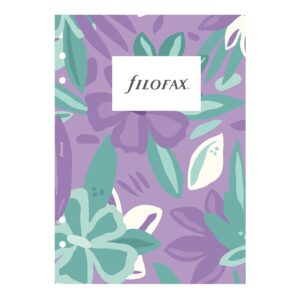 filofax 6351 refill for year 2023 illustrated floral week on 2 pages a5 (8 1/4'' x 5 3/4'') tabbed month dividers diary pack (c6351-23)