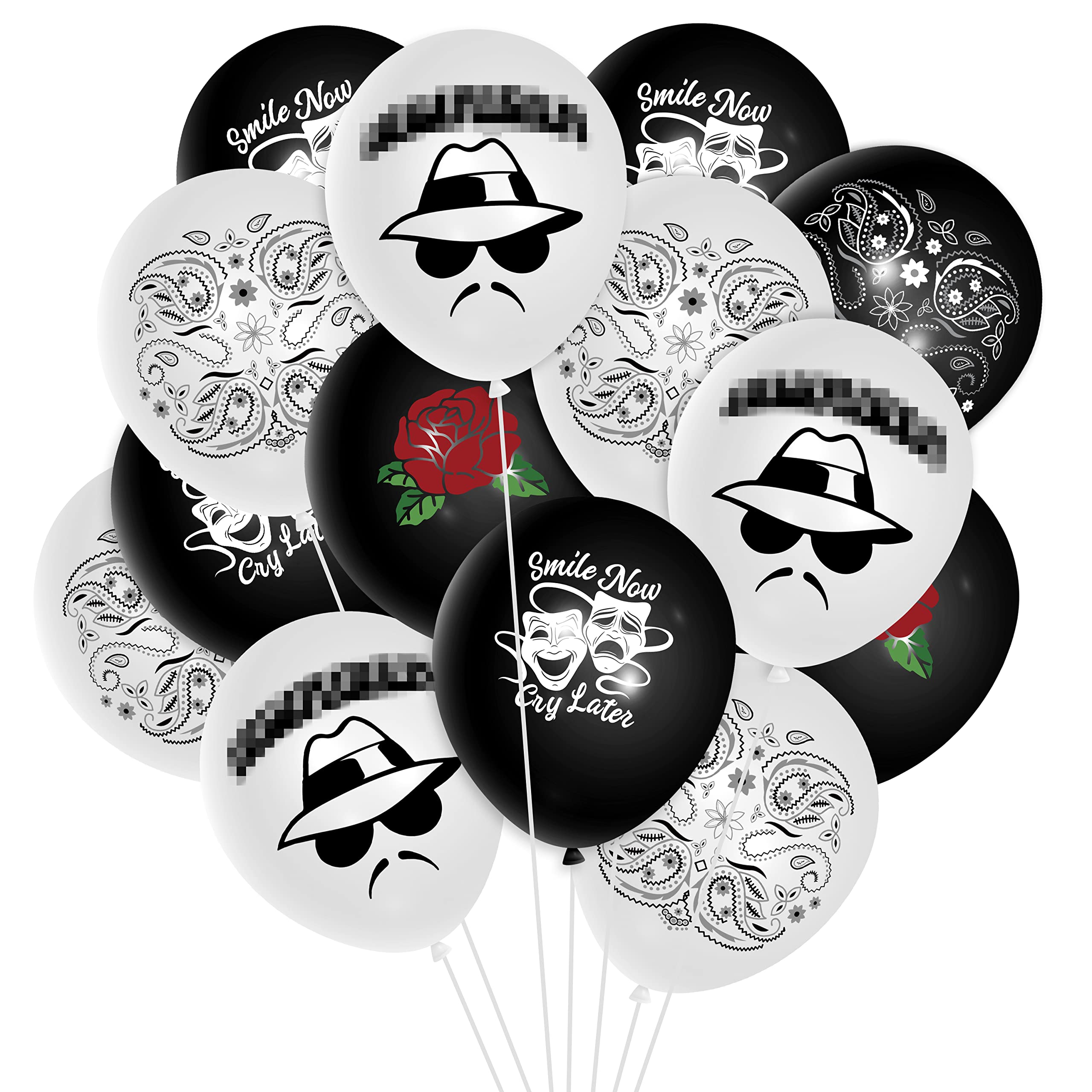 Wood Homing Cholo Party Balloons for Boys, Early 2000s Party Balloons for Teens, Cholo Old School Party Decoration, 12 IN Latex Black Balloon, Happy Birthday Party Balloons, Cholo Theme Party Supplies