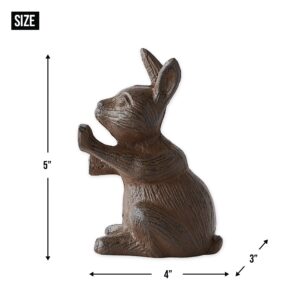 DII Cast Iron Door Stop Collection Heavy & Decorative Stopper, 4x3x5", Rabbit
