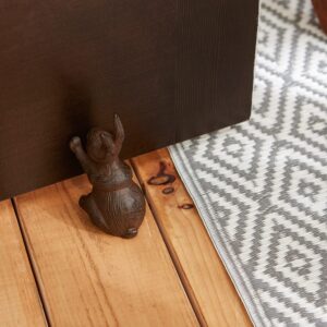 DII Cast Iron Door Stop Collection Heavy & Decorative Stopper, 4x3x5", Rabbit