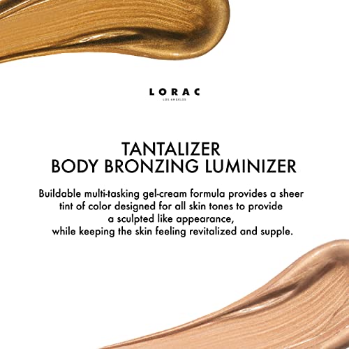 LORAC Tantalizer Body Bronzing Luminizer, Travel Size | Bronzing Lotion | Full Body Bronzer, Antioxidant Infused, Cruelty Free, Gluten Free, Vegan