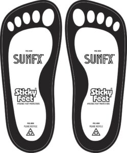 sunfx disposable sticky feet protectors (25-pairs) spray tan feet protector pads for sunless airbrush tanning