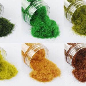 NWFashion 6 X 125ml 5MM Static Grass Dressing Tree Flower Scatter Flock Scenery Materials