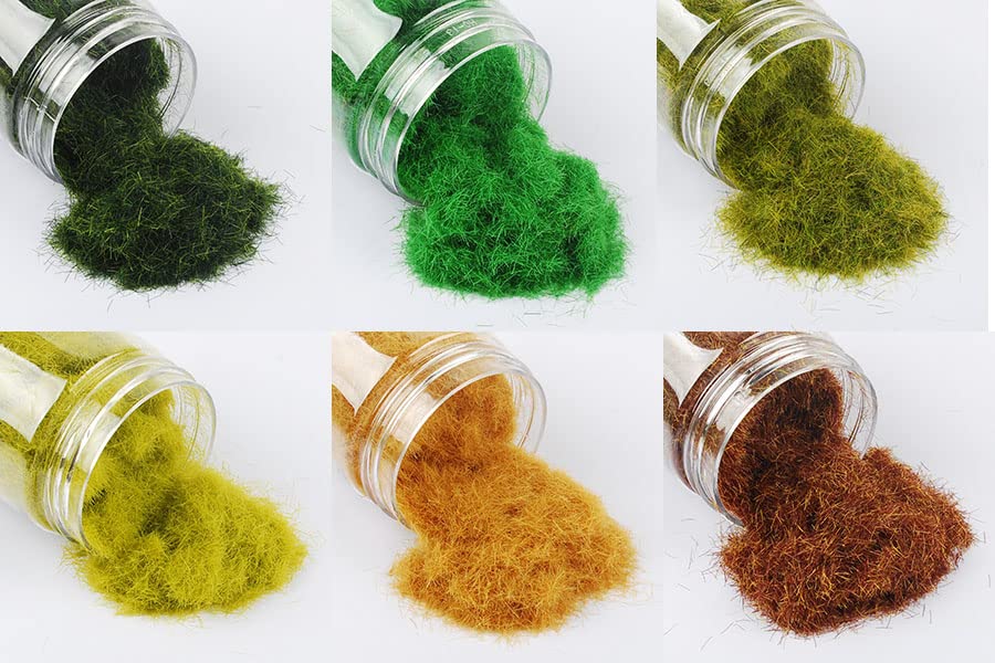 NWFashion 6 X 125ml 5MM Static Grass Dressing Tree Flower Scatter Flock Scenery Materials