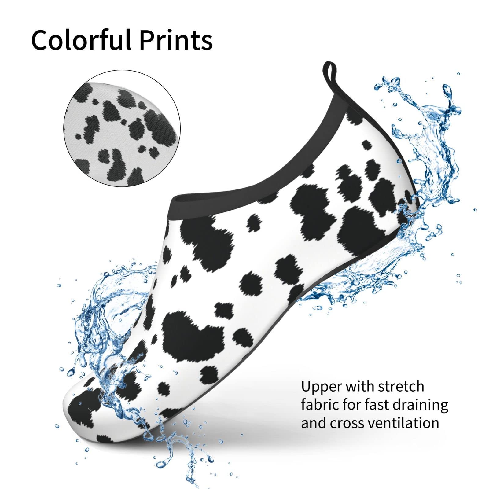 Dalmatian Print Pattern Water Shoes for Men Women Aqua Socks Barefoot Quick-Dry Beach Swimming Shoes for Yoga Pool Exercise Swim Surf