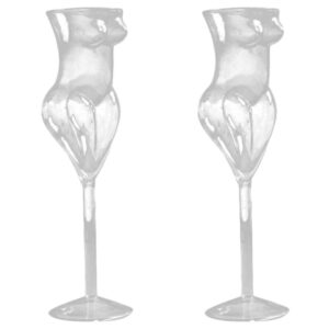 urmagic 2 pcs novelty wine glasses, 7 oz naked women cocktail glasses,transparent female body whiskey glass,beauty body shaped champagne goblet,drinking glasses,juice cup,bar party decoration