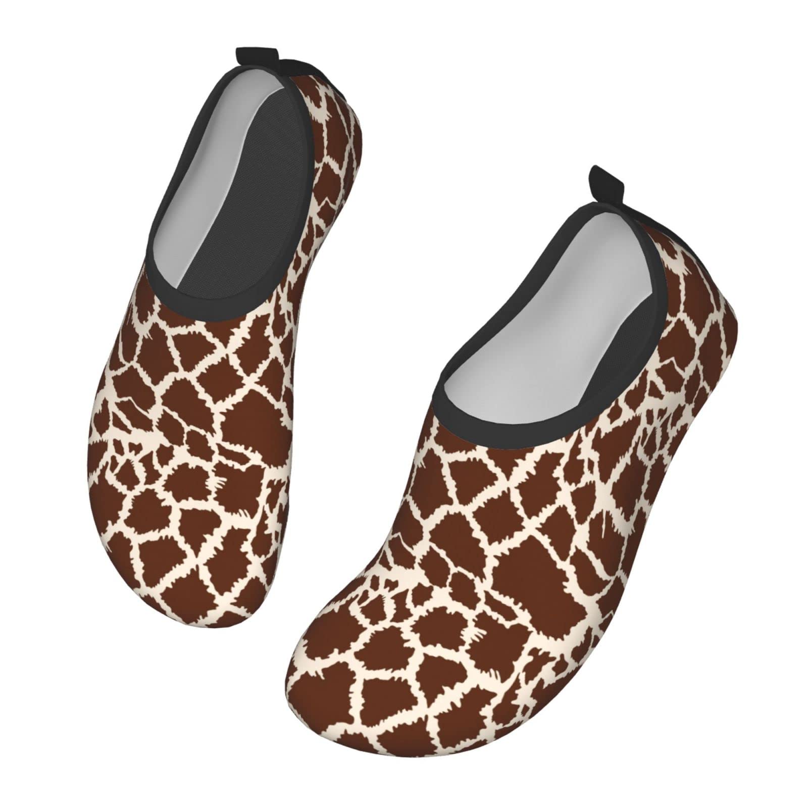 Funny Giraffe Animal Print Water Shoes for Men Women Aqua Socks Barefoot Quick-Dry Beach Swimming Shoes for Yoga Pool Exercise Swim Surf