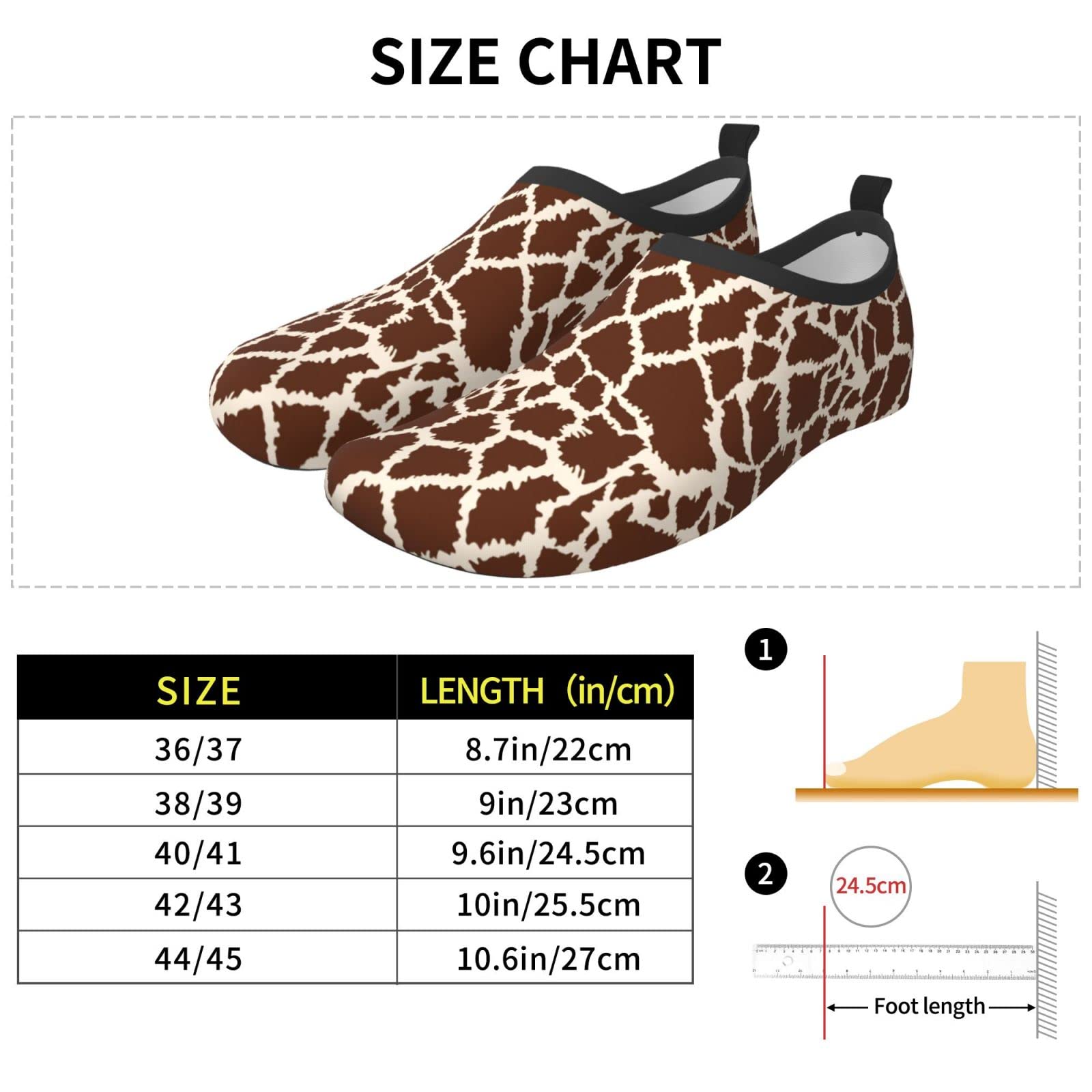 Funny Giraffe Animal Print Water Shoes for Men Women Aqua Socks Barefoot Quick-Dry Beach Swimming Shoes for Yoga Pool Exercise Swim Surf