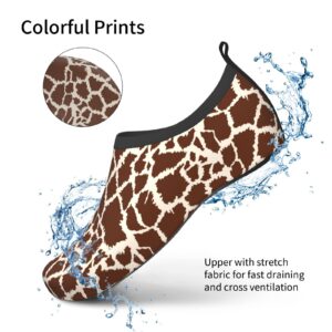 Funny Giraffe Animal Print Water Shoes for Men Women Aqua Socks Barefoot Quick-Dry Beach Swimming Shoes for Yoga Pool Exercise Swim Surf