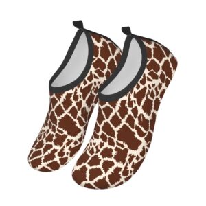 Funny Giraffe Animal Print Water Shoes for Men Women Aqua Socks Barefoot Quick-Dry Beach Swimming Shoes for Yoga Pool Exercise Swim Surf