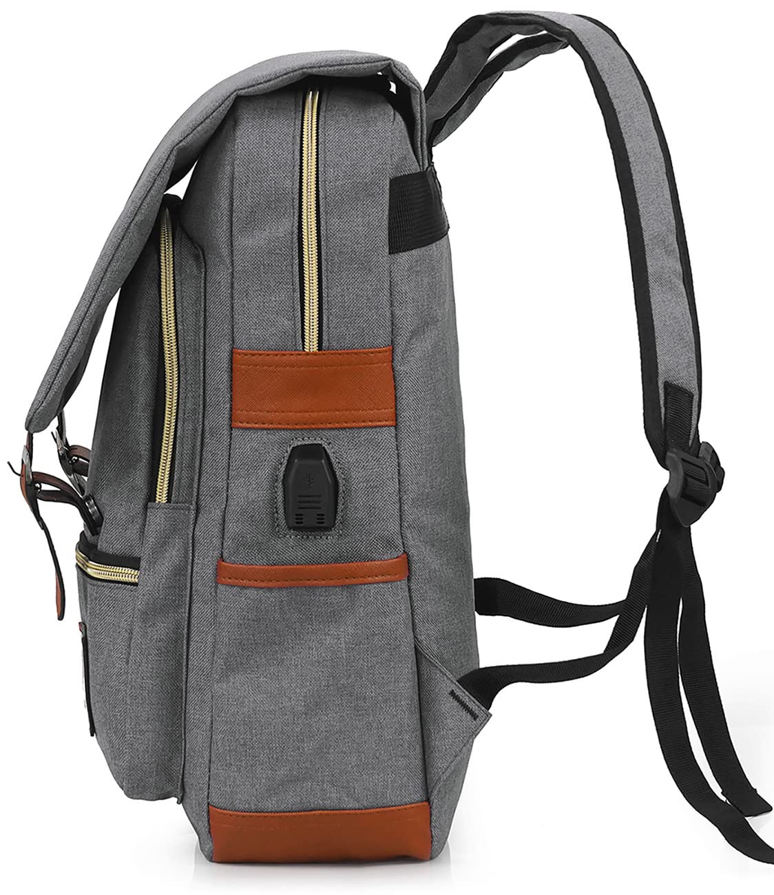 Xinveen Vintage Laptop Backpack Travelling Backpack Casual Daypacks School Shoulder Bag for Men Women Light Grey