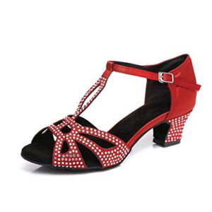 pierides women's rhinestone ballroom dance shoes latin salsa performance wedding dance shoes,2" heel,6.5 us