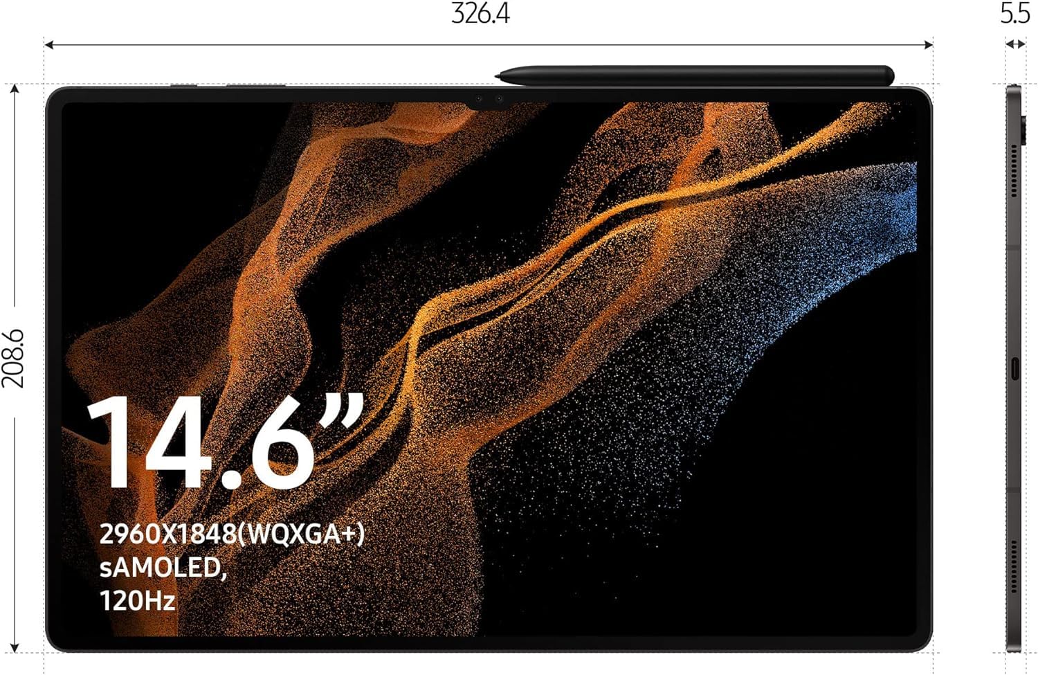 Samsung Galaxy Tab S8 Ultra 14.6-in with S-Pen, 512GB + 16GB - Graphite - SM-X900NZAFXAR