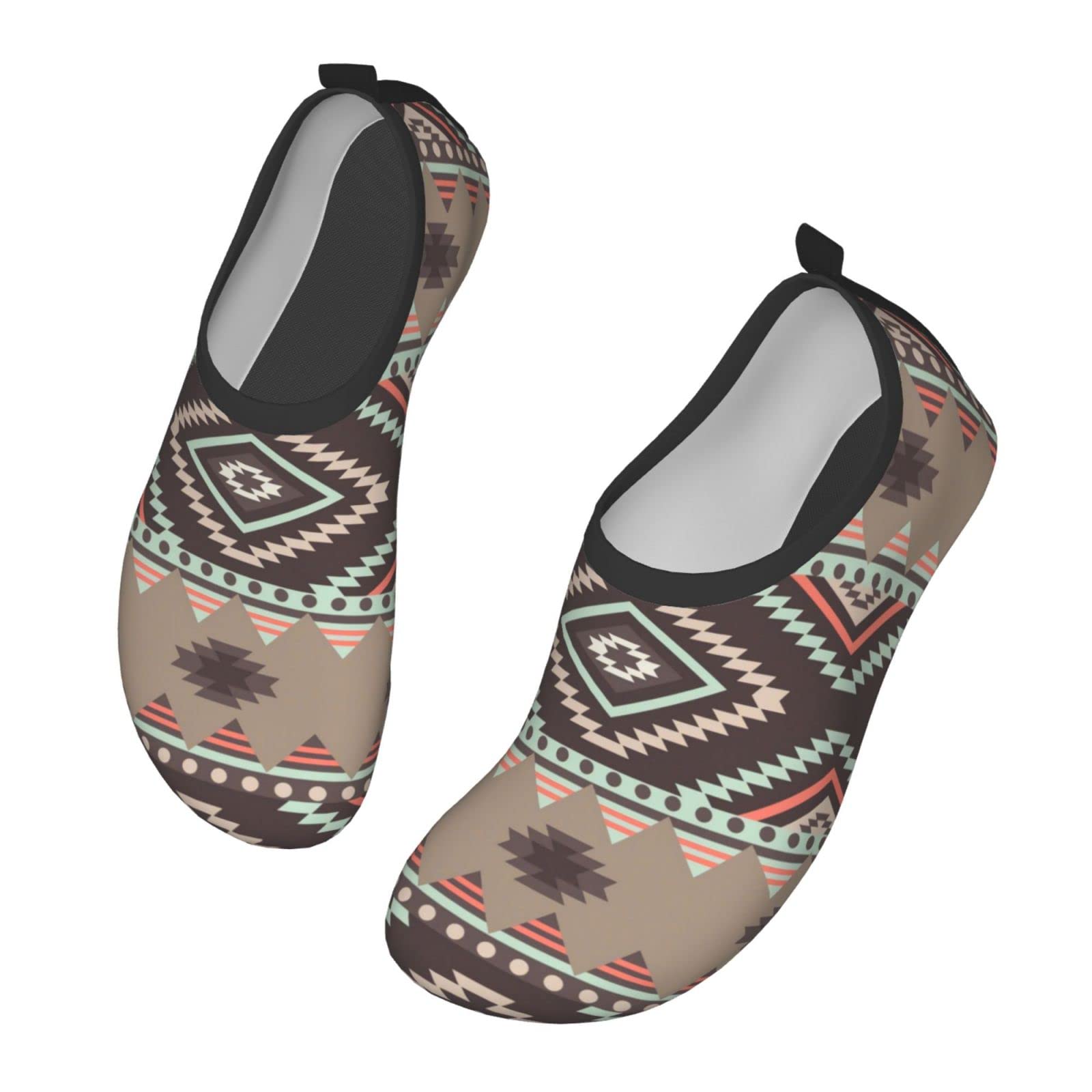 American Native Pattern Water Shoes for Men Women Aqua Socks Barefoot Quick-Dry Beach Swimming Shoes for Yoga Pool Exercise Swim Surf