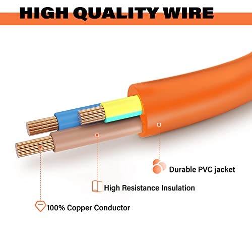 Flameweld RV Adapter Cord - NEMA 5-15P Male to SS2-50R Twist Lock Female, 50 Amp to 15 Amp 110 RV Adapter Cord with Locking Connector, 7500W STW 10/3 AWG RV Generator Cord, UL