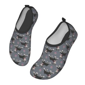 cute dog of schnauzer animal pattern water shoes for men women aqua socks barefoot quick-dry beach swimming shoes for yoga pool exercise swim surf