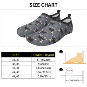 Cute Dog of Schnauzer Animal Pattern Water Shoes for Men Women Aqua Socks Barefoot Quick-Dry Beach Swimming Shoes for Yoga Pool Exercise Swim Surf