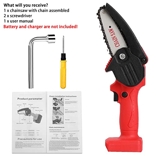 Mini Chainsaw Body, VSSAW 4 inch Small Chain Saw compatible with MAKITA Battery, Battery not included