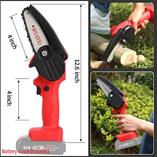 Mini Chainsaw Body, VSSAW 4 inch Small Chain Saw compatible with MAKITA Battery, Battery not included