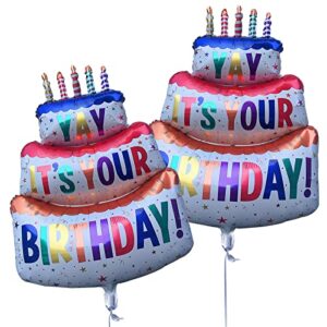 happy birthday balloon big 39" foil inflated mylar balloons large self-inflating happy bday delivery ballon party decoration inflatable ballons supplies yay