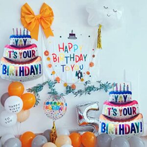 Happy Birthday Balloon Big 39" Foil Inflated Mylar Balloons Large Self-inflating Happy Bday Delivery Ballon Party Decoration Inflatable Ballons Supplies YAY