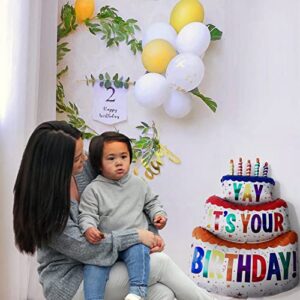 Happy Birthday Balloon Big 39" Foil Inflated Mylar Balloons Large Self-inflating Happy Bday Delivery Ballon Party Decoration Inflatable Ballons Supplies YAY