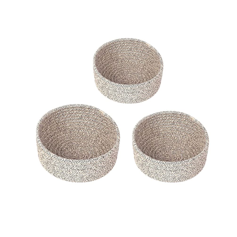 Gadpiparty Kids Toy Storage Bins 3pcs Woven Storage Basket Household Cotton Rope Office Decorative Basket Wicker Storage Baskets