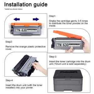 GULOYA TN-630 TN630 Toner Cartridge: 1Pack Black Compatible for Brother TN 630 Toner Replacement for HL-L2360DW L2320D L2380DW MFC-L2685DW L2680W DCP-L2520DW L2540DW Printer