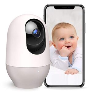 nooie baby camera monitor, 2k baby monitor with camera and audio, 2.4ghz wifi baby monitor for smartphone app control, pet camera, motion and sound detection, hd night vision, sd or cloud storage