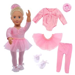 18" doll clothes ballet ballerina outfits 5pcs dance dress for american og girl 18 inch doll accessories sets doll clothes gifts