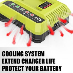 Bakipante OP401 40V Battery Charger Compatible with Ryobi 40V Battery Charger for OP4015 OP4026 OP4026A OP4030 OP40301 OP4040 OP4050 OP4050A Lithium-ion Battery