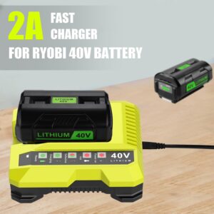 Bakipante OP401 40V Battery Charger Compatible with Ryobi 40V Battery Charger for OP4015 OP4026 OP4026A OP4030 OP40301 OP4040 OP4050 OP4050A Lithium-ion Battery