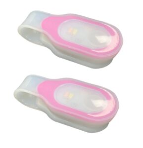 2pcs hands free led flashlight clip on flashlight mini safety nursing night lights for outdoor sports pink z1 z1
