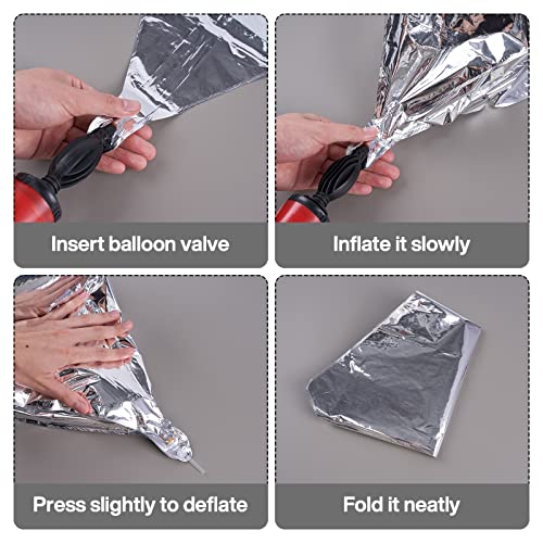 PartyWoo Silver Balloons, 6 pcs Diamond Silver Foil Balloons, 22 inch Giant 4D Foil Balloons and Ribbon, Balloons for Birthday Decorations, Wedding Decorations, Party Decorations (Balloon)