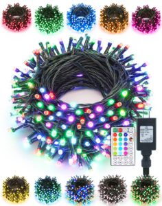 color changing string lights with remote - rgb 170 ft 500 led color changing christmas lights timing function xmas lights for halloween, christmas decor, holiday, party, xmas decorations