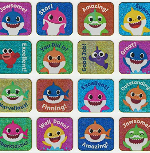 Paper Projects 01.70.30.041 Baby Shark Potty Training Includes 56 Sparkly Stickers | Colourful Chart is Wipe-Clean, Blue, 29.7cm x 42cm