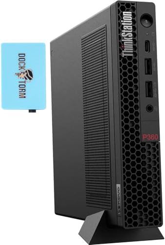 Lenovo TS P360 Tiny Business Desktop (12-Core Intel i7-12700T, 32GB DDR5 4800MHz RAM, 2TB PCIe SSD, NVIDIA T400 4GB, WiFi 6, BT 5.2, Win 10 Pro) w/Hub